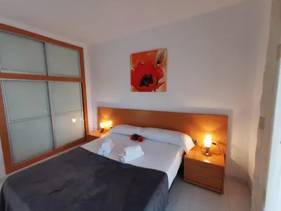 Cama o camas de una habitación en VILLAS COSETTE - Apartamento Mar Bella 17