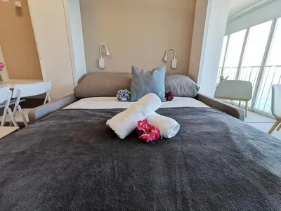 Cama o camas de una habitación en VILLAS COSETTE - Apartamento Beach Palace cb10